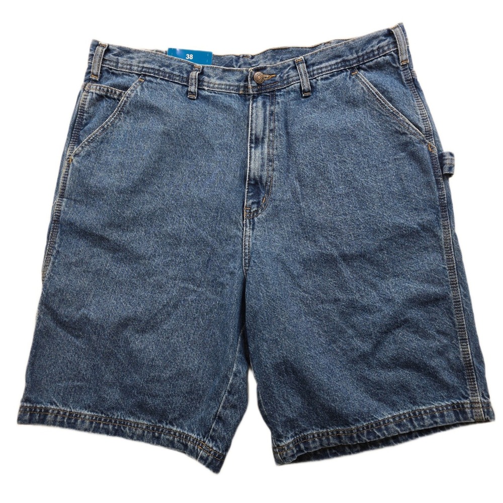 RW Rugged Wear Denim Carpenter Shorts Mens 38 Blue Jean Heavyweight Utility NEW